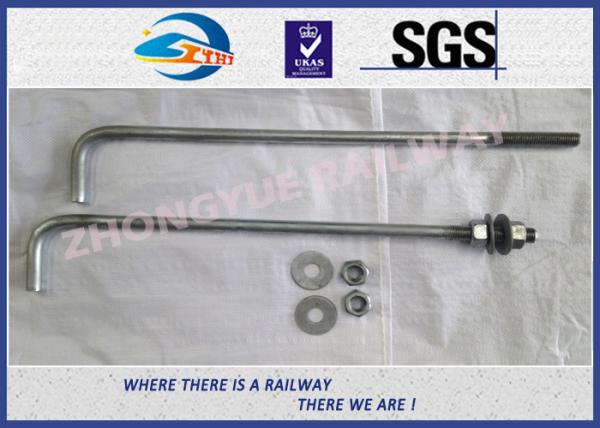 Custom Anchor Bolts L Shaped Railway Bolt with HDG , 90 Degree Bend