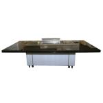 Marble Table Top Small Mobile Commercial Hibachi Grill For Outdoor Kitchen