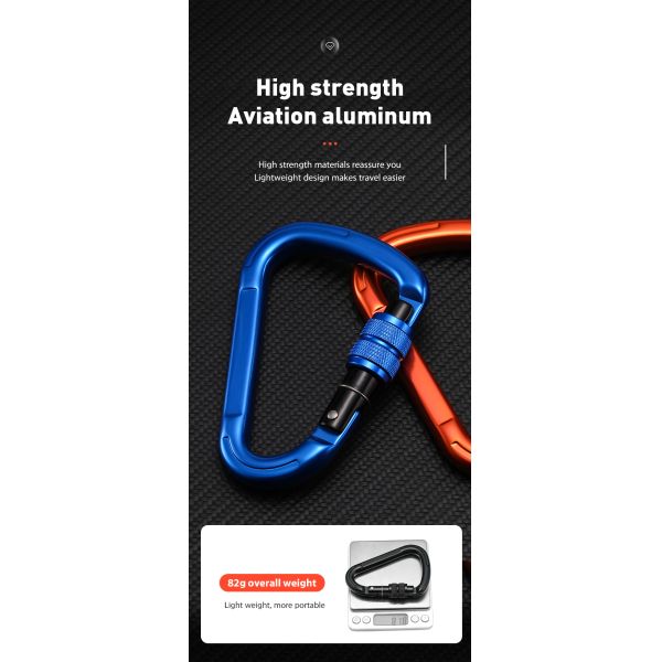 Heavy Industry Customized Color Aviation Aluminum 7075 Carabiner for Adventure Sports