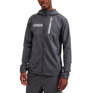 Wholesale OEM custom logo brand men's streetwear outdoor sports track 100% polyester zip up windbreaker jacket for men from china suppliers