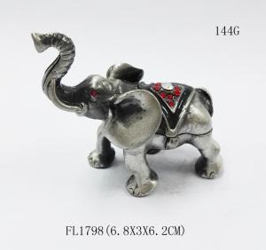 Wholesale Elephant Metal Crystal Rhinestone Jewelry Box Elephant Trinket Boxes from china suppliers