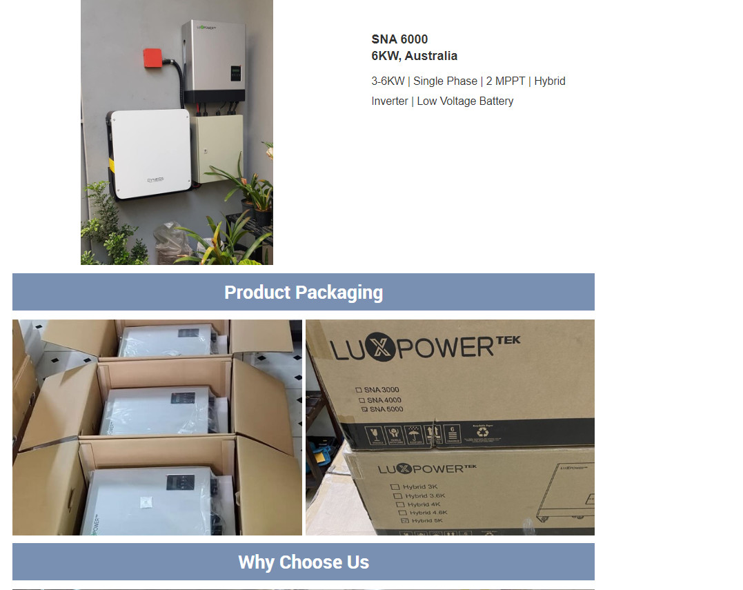 Luxpower Hybrid Inverter 6Kw Low Voltage Hybrid Inverter 7KW 8KW