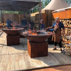 Wholesale Wood Charcoal Burning Rust Corten Steel BBQ Grill for Outdoor Cooking from china suppliers