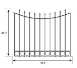 Beaumont 3 Rail Tubular Metal Fence 40.4 In. H X 49.6 In. W Black Steel