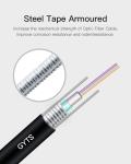 12 Core Single Mode Fiber Optic Cable GYXTW GYXTY Steel Tape Armored For Outdoor