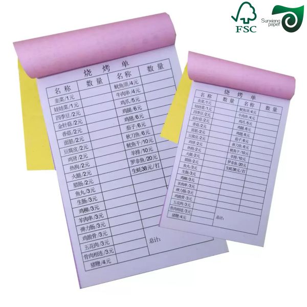 FSC 20lb Black Image NCR Carbonless Paper 8.5 11.5 Dimensions Ideal For Receipt Books