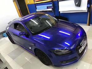 Wholesale 160 gsm Color Shift Chrome Wrap , Midnight Candy Gloss Metallic Blue Vinyl Wrap from china suppliers