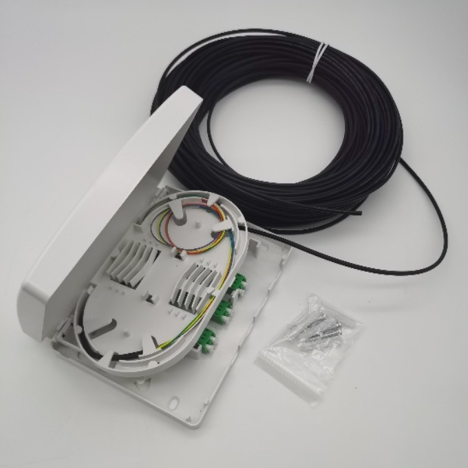 6Cores LC/APC Pre-Connectorized Optical Distribution Box 6Fibers Wall Outlet PTO Box