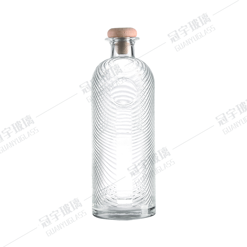Silkscreen Printing Clear Liquor Vodka Brandy Whisky Glass Wine Bottles for Beverage