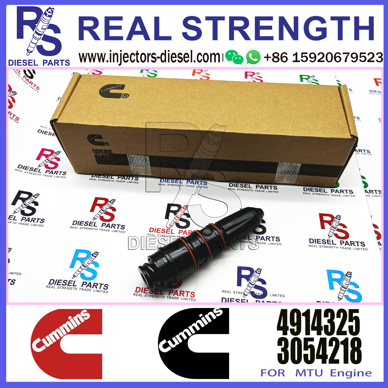Diesel Engine Fuel Common Rail Injector 3054218 4914308 4914325