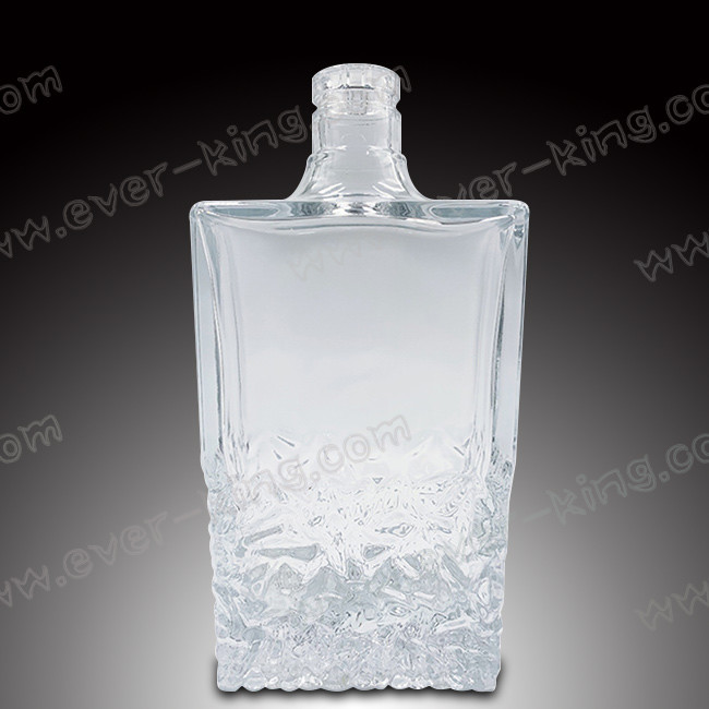 FDA Cork Sealing Crystal Flint Rum Glass Bottle