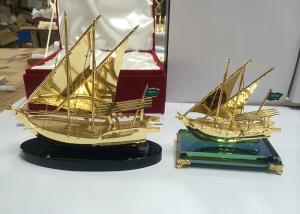 Wholesale Metal Alloy Arab Cultural Souvenirs / Arabian Fishing Boat Model With Crystal Base from china suppliers
