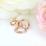 Rose Gold Diamonds Apple Shape Pendant (GDN016)