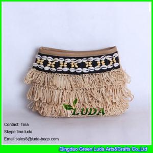 China LUDA seashall decoration hand crochet straw bags raffia handbags on sale
