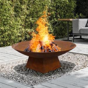 Wholesale Garden Corten Steel Outdoor Fireplace Dia 600mm 800mm Rusty Metal Fire Pit from china suppliers