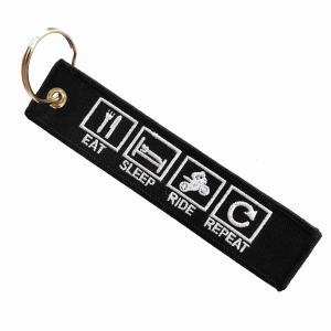 Wholesale Rider's Gift Keychain - EAT SLEEP RIDE REPEAT Embroidery / Fade-Proof Threads &amp; Water-Resistant Fabric​ from china suppliers