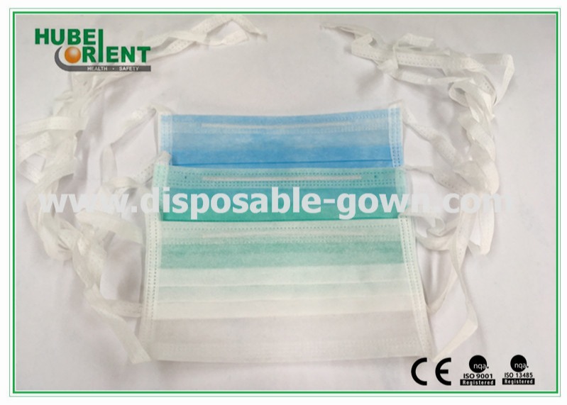 Disposableds Nonwoven Face Mask 3 Ply Medical Face Mask Anti Dust Tie On Face Mask