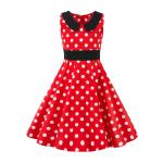 Girls Show Skirt Polka Dot Flower Doll Collar Retro Summer Children'S Clothing