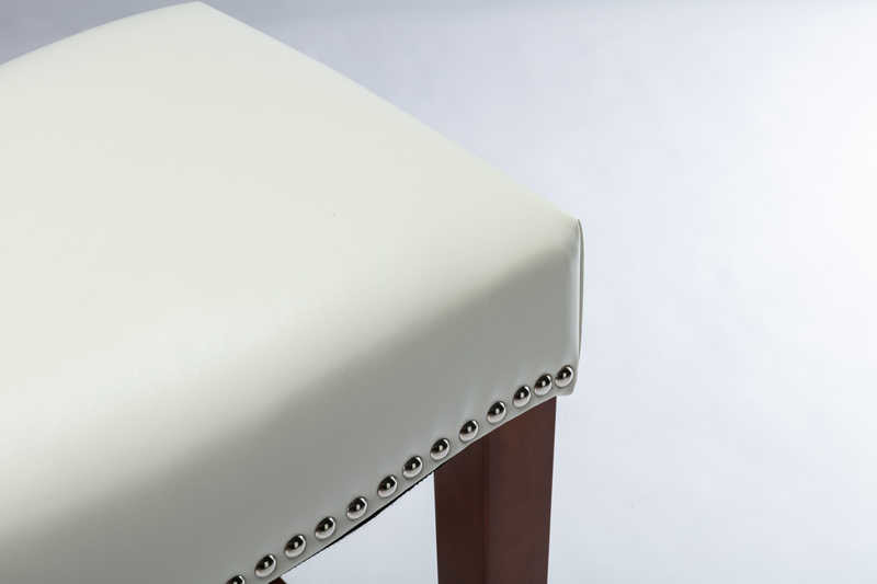 10kgs Gray Leather Counter Height Stools / H66.5cm Leather Kitchen Stools