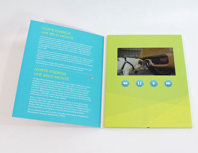 Videopak Customized Hardcover 7 Inch Digital Lcd Video Brochure Video in folder IPS SCREEN 1080P Video