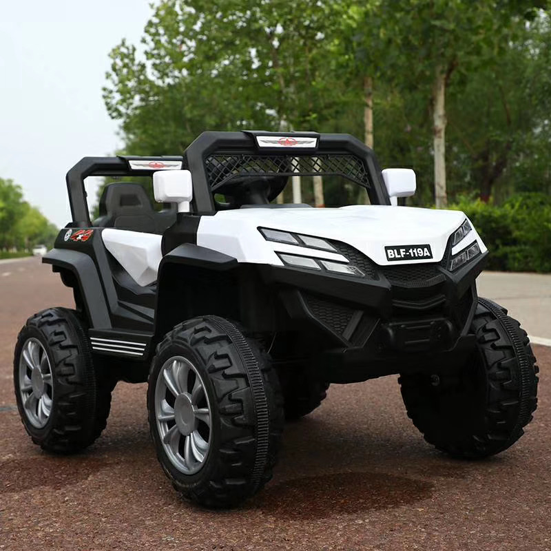 6v4*2 Super Power Off-road Vehicle Double Electric Double Drive Children's Car White