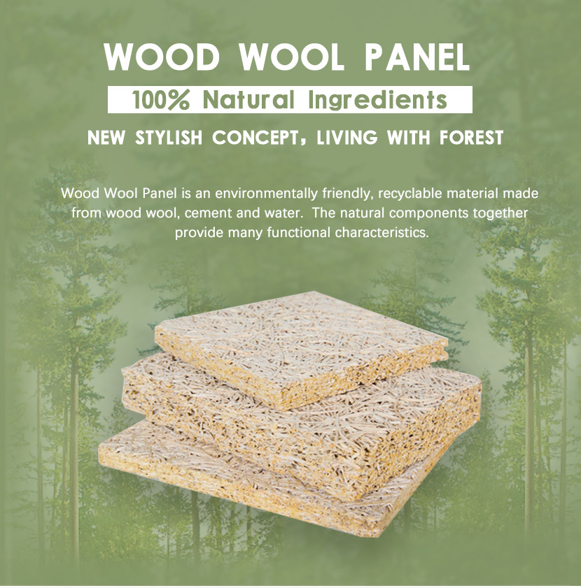 2024 Wool Sound Absorption Board Wood Wool Acoustic panel for wall and ceiling decoration wood wool acoustic wall panel
