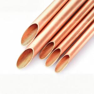 Wholesale NXF ASTM B280/EN12735/JISH3300 C11000 C12200 Diameter 4-16.5mm Thickness 0.2-0.7mm Length 15m Inner Grooved Copper Tube from china suppliers
