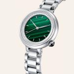 SS316L Women Quartz Wrist Watch Mineral Glass Leather Strap