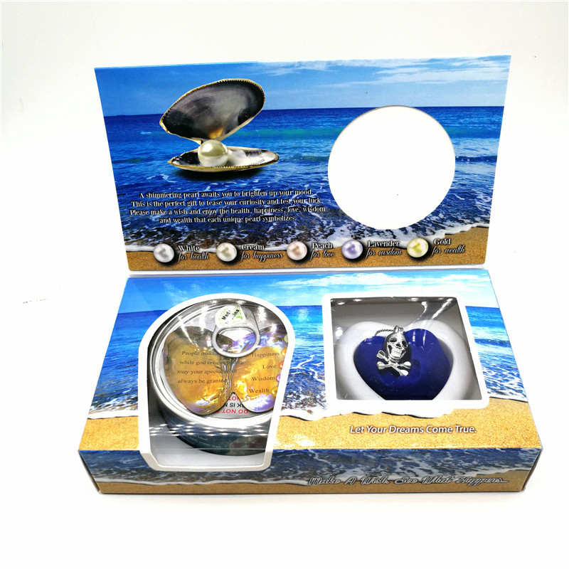 Nice Gift Love Pearl and Wish Pearl Gift Set With Neckalce and Skull Cage Pendant