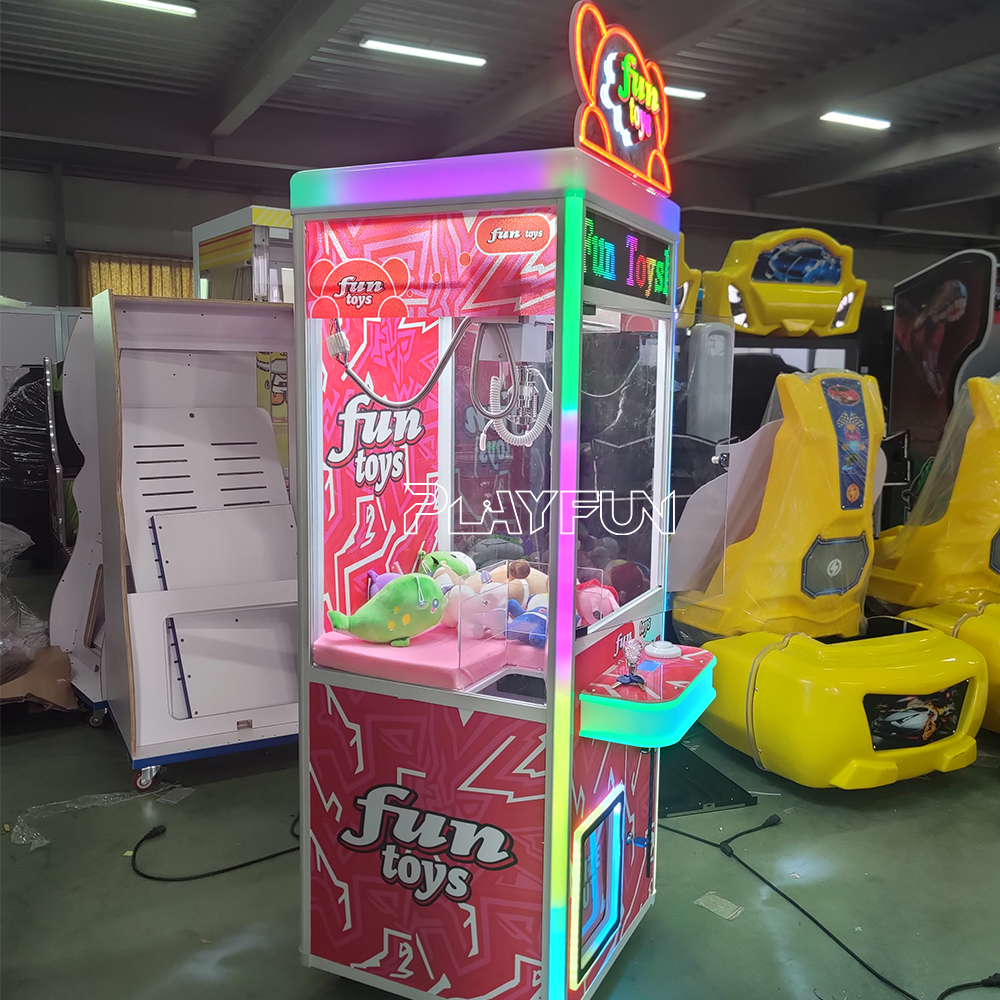 Playfun Factory Direct Sales Arcade Coin Operated Game Fun Toys Mini Teddy Bear Crane Claw Machine Mini Prize Machine
