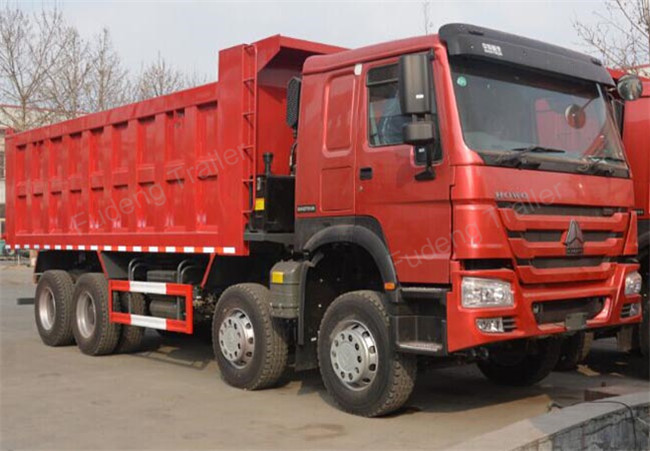 40 Tons 6 X 4 Semi Trailer End Dump Truck For Sand Stone Transportation