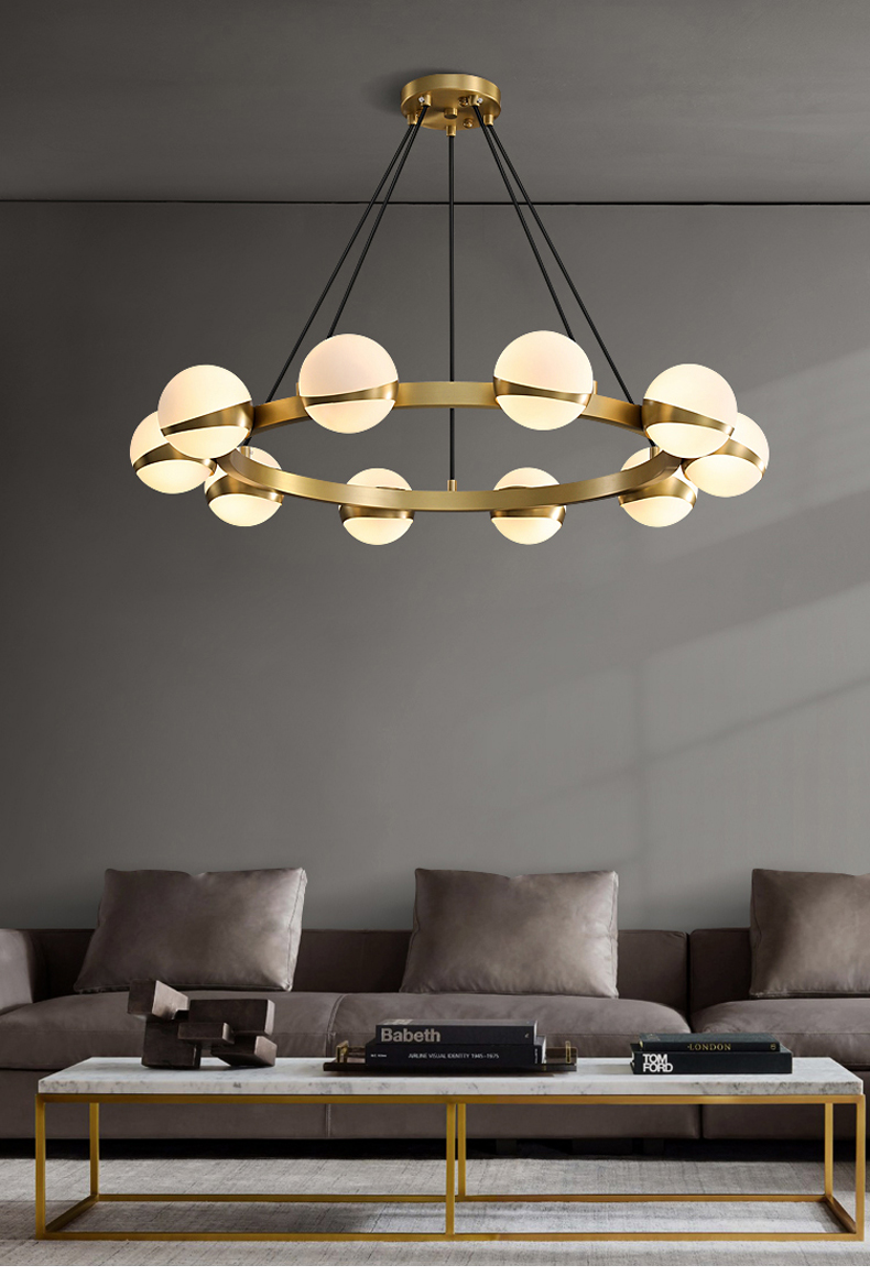 Modern living Room Copper Chandelier Lamp Luxury Bedroom Chandelier Lighting(WH-MI-460)