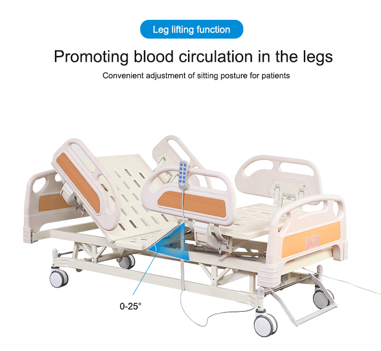 Electric Remote Control Medical Hospital Patient Beds Rustproof Anti Slipping ODM hospital electric bed