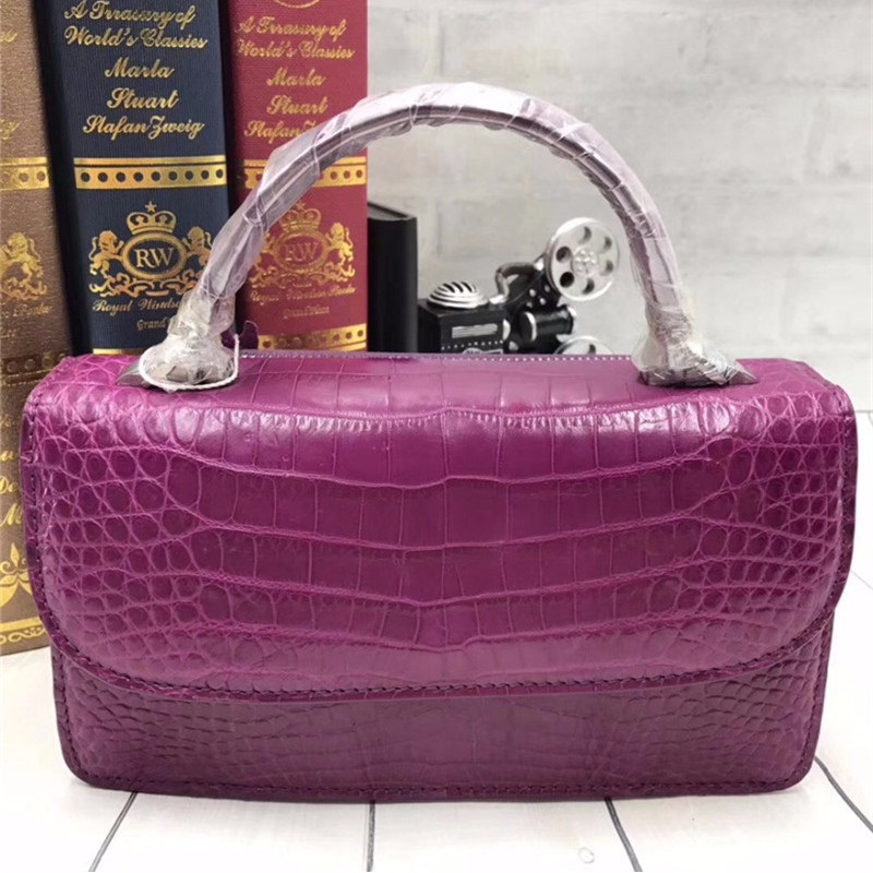 Authentic Crocodile Belly Skin Lady Small Purse Female CHIC Handbag Genuine Alligator Leather Women Cross Shoulder Bag