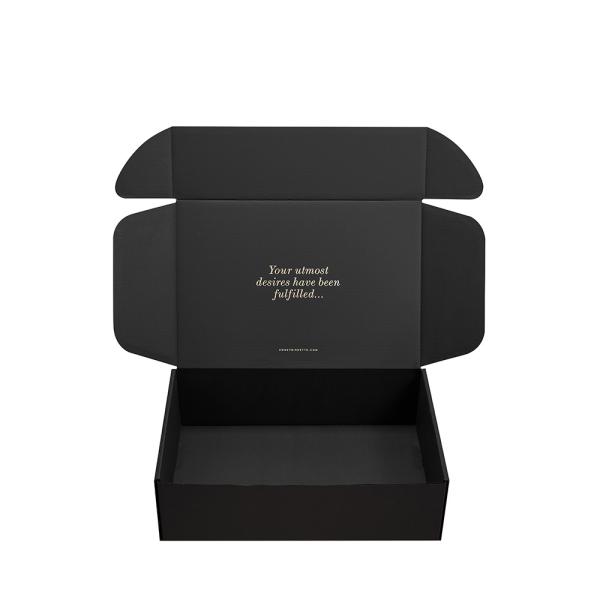 Black Cardboard Product Boxes Retail Shipping Boxes With Sliver Foil Stamping