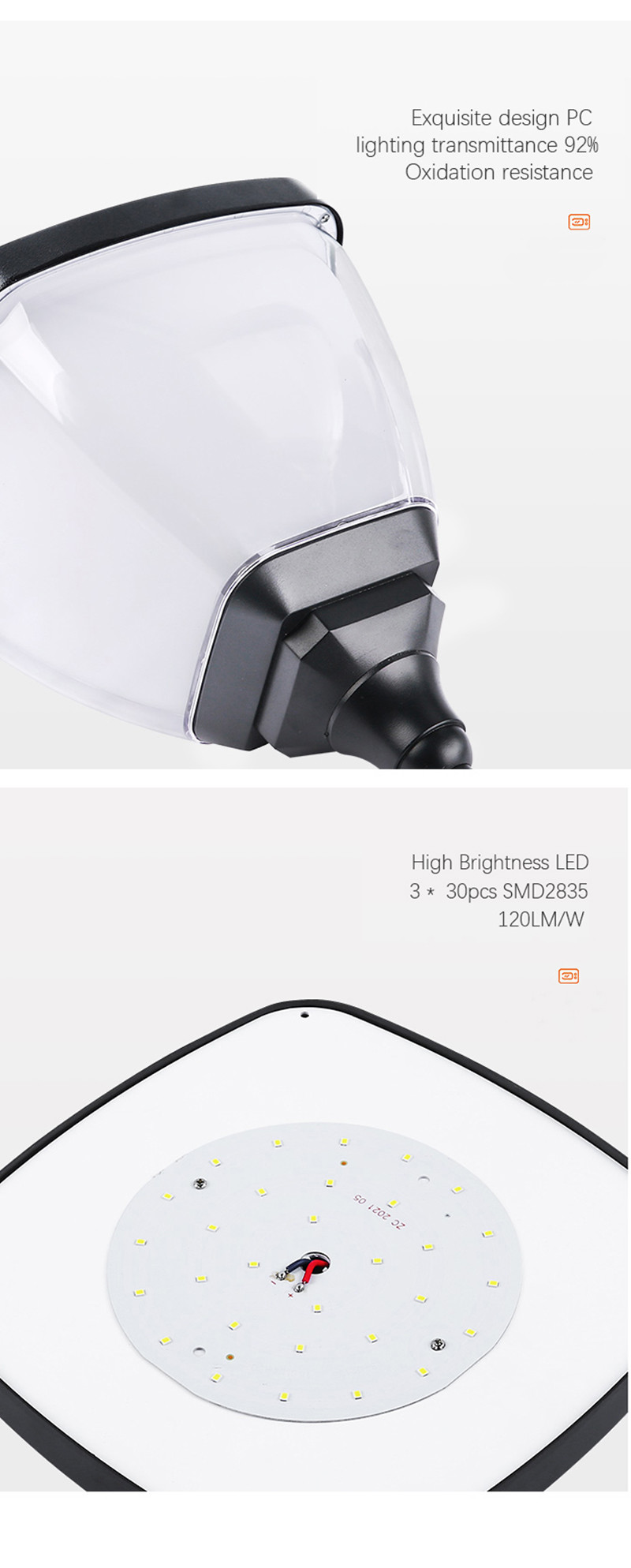 Energy Saving Solar Street Light Polycrystalline Panel Fast Charging High Bright Waterproof Adjustable