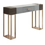 Wooden Console Table With Marble Top And Drawers Brass Gold