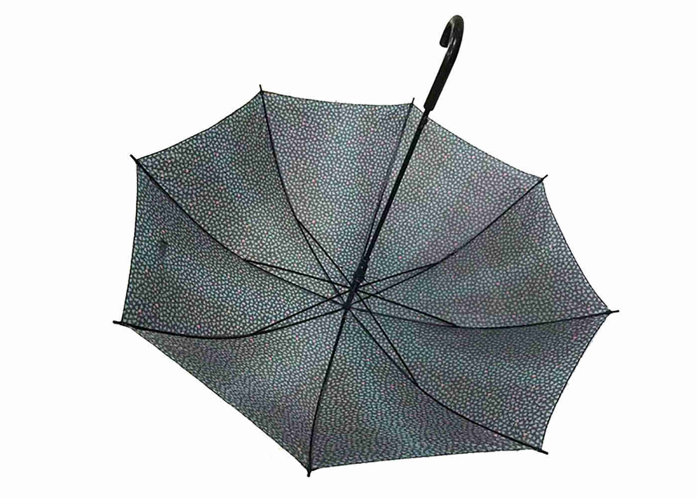 Durability 23 Inch Auto Open Stick Umbrella Fashion Printed Black Frame