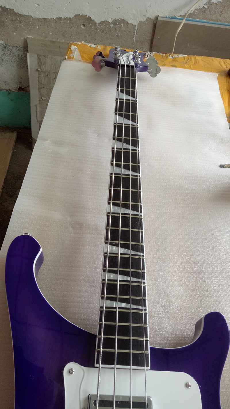 Quality Rick 4003 model Ricken 4 strings Electric Bass guitar in blue color Chrome hardware optional free shipping