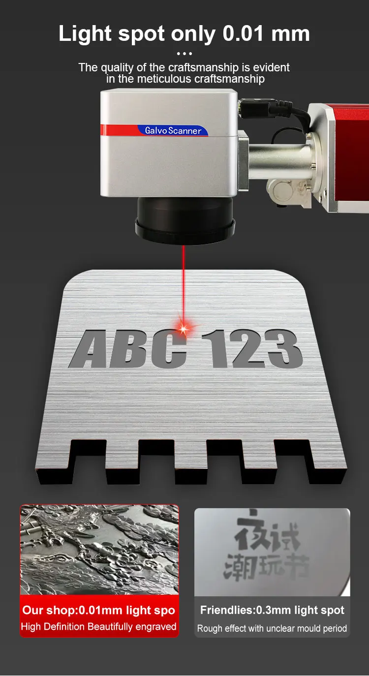 Desktop Mini Fiber Laser Marking Machine All In One MAX Raycus JPT 20W 30W 50W With Rotary Axis