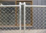 Galvanized Metal Construction Fence Panels Chain Link 75x75mm 6x12ft