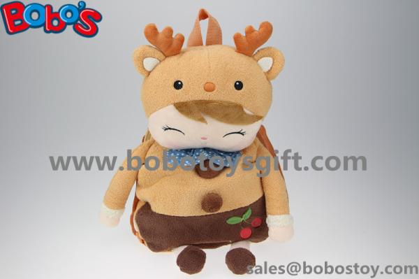 19.6"Brown Deer Shape Children's Plush Cartoon Backpack Backpack Kindergarten