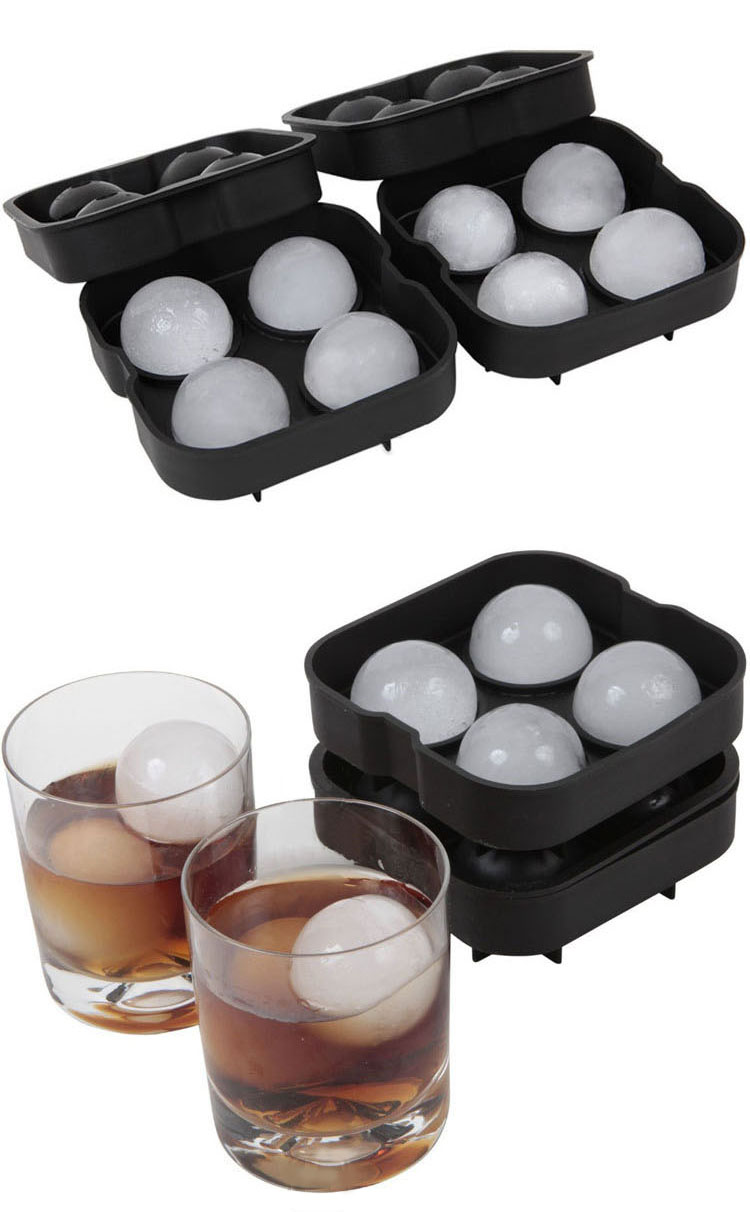 Sustainable Food Grade Silicone Ice Mold With 4x4.5cm Ball Capacity