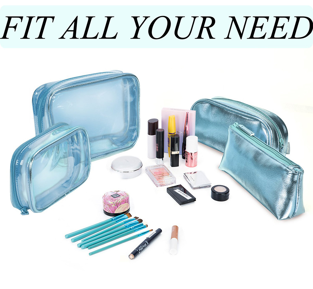Girls Leather PVC Cosmetic Toiletry Bags For Vacation
