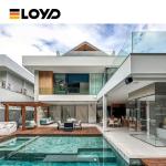 Glazed Windproof Patio Kitchen Glass Sliding Door Black Automatic Hidden