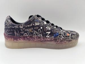 Wholesale Sky Print Womens Leather Lace Up Casual Shoes Black Slip Resistant from china suppliers