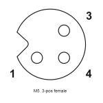 M5 Waterproof 3 Pin Male Female Connector Left / Right Angle Molding Cable