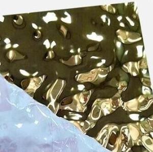 Wholesale Hammered Metal Decorative Panel Rose Gold Stainless Steel Water Ripple Sheet Plate Hotel from china suppliers