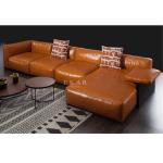 Living Room Italian Genuine Leather Modern Corner Sofa Set