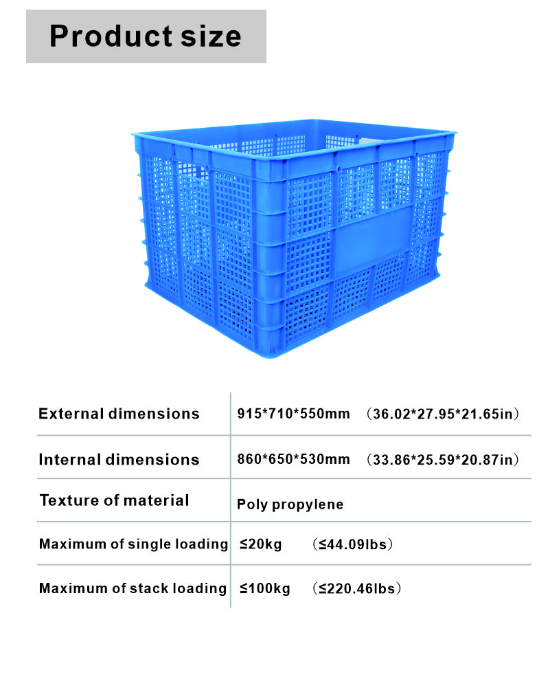 Mesh Style HDPE Crate for Durable Bread Trays and Fruit Storage